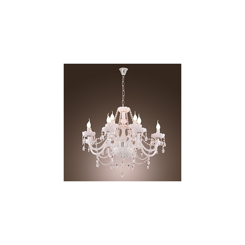 Lampadario contemporaneo stile candela bianco elettrolitico 62 cm