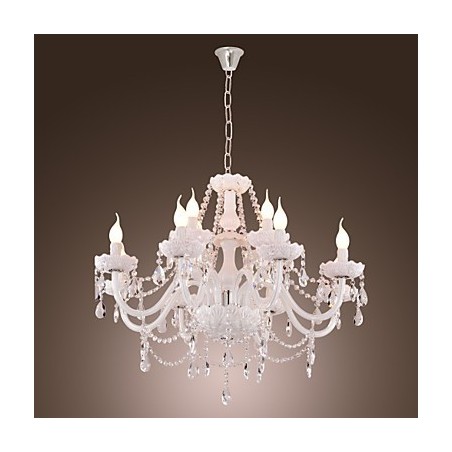Lampadario contemporaneo stile candela bianco elettrolitico 62 cm