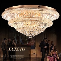 Plafoniera a filo in cristallo moderna, 2 livelli, LED integrato, Ø 80 cm, 9