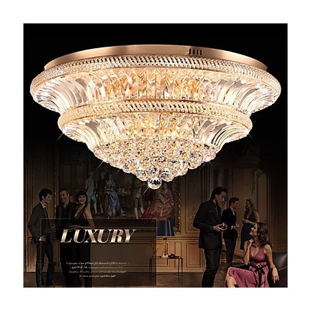 Plafoniera a filo in cristallo moderna, 2 livelli, LED integrato, Ø 80 cm, 9