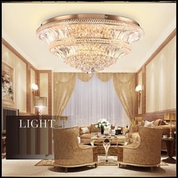 Plafoniera a filo in cristallo moderna, 2 livelli, LED integrato, Ø 80 cm, 9