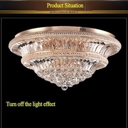 Plafoniera a filo in cristallo moderna, 2 livelli, LED integrato, Ø 80 cm, 9