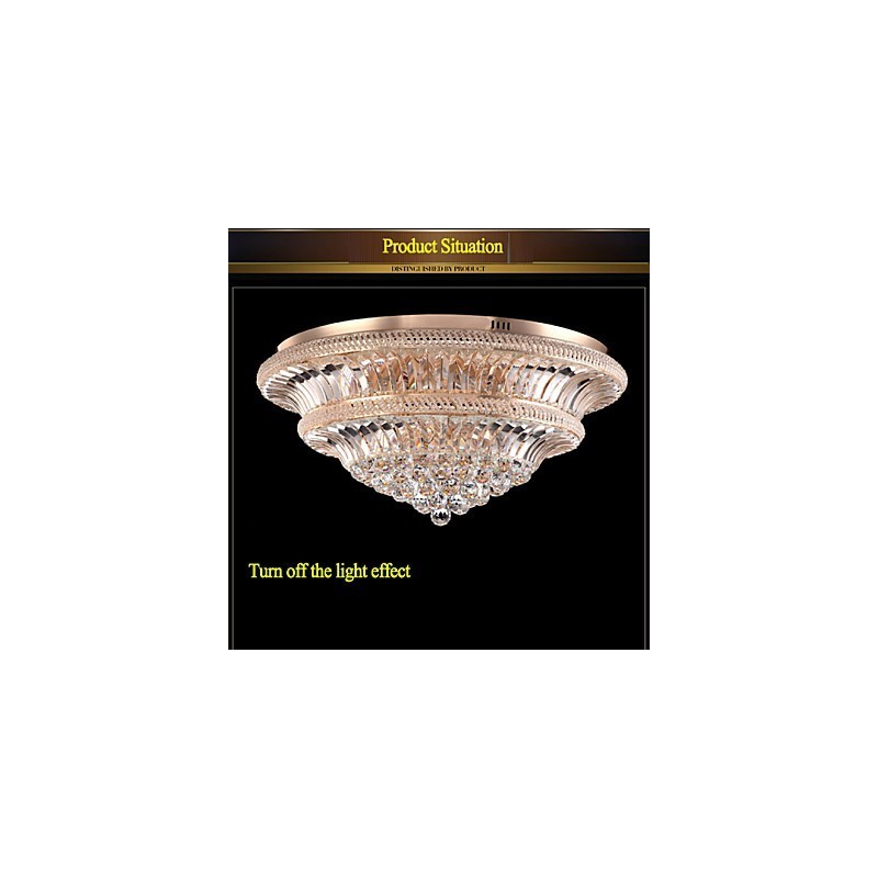 Plafoniera a filo in cristallo moderna, 2 livelli, LED integrato, Ø 80 cm, 9