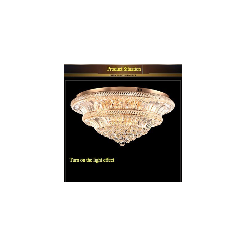 Plafoniera a filo in cristallo moderna, 2 livelli, LED integrato, Ø 80 cm, 9