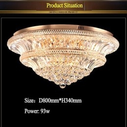 Plafoniera a filo in cristallo moderna, 2 livelli, LED integrato, Ø 80 cm, 9
