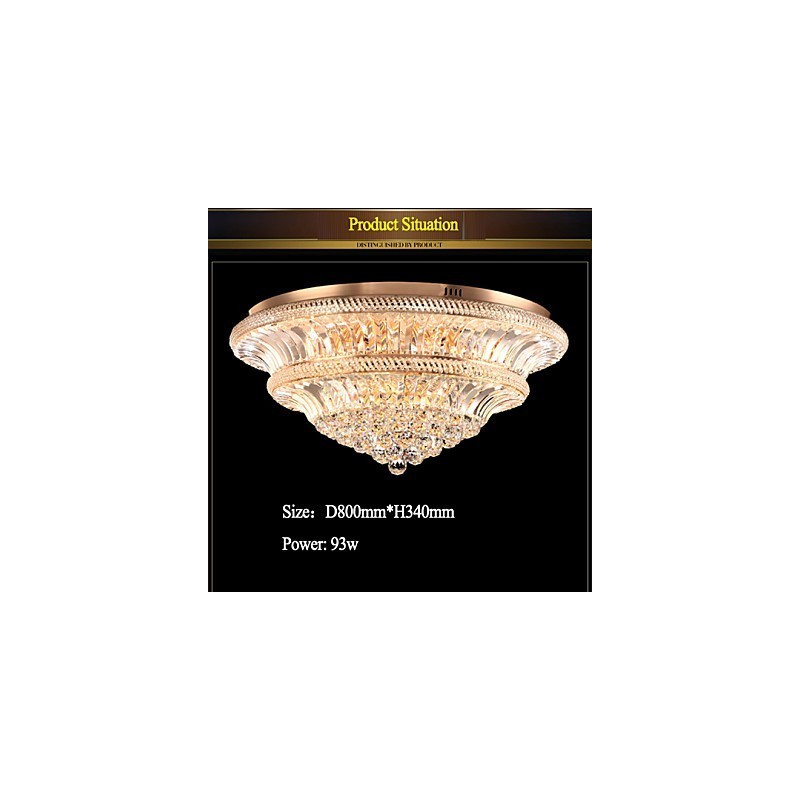 Plafoniera a filo in cristallo moderna, 2 livelli, LED integrato, Ø 80 cm, 9
