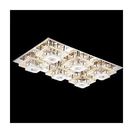 Lampada a sospensione moderna in cristallo con LED integrato, cromo, 103 x 67 x 14 cm