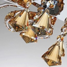 Plafoniera a filo moderna contemporanea in metallo e cristallo 85 cm