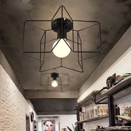 Plafoniera a filo moderna a forma di pentagramma 3 luci E26/E27 metallo 33 cm