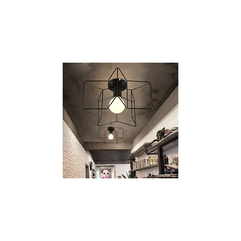 Plafoniera a filo moderna a forma di pentagramma 3 luci E26/E27 metallo 33 cm