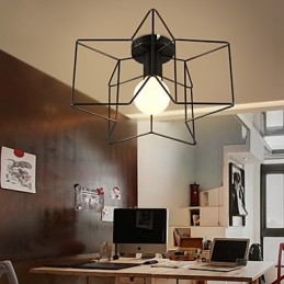 Plafoniera a filo moderna a forma di pentagramma 3 luci E26/E27 metallo 33 cm