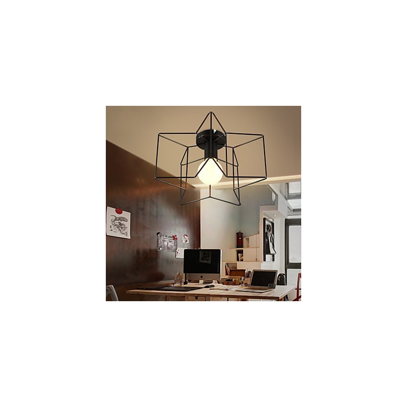 Plafoniera a filo moderna a forma di pentagramma 3 luci E26/E27 metallo 33 cm