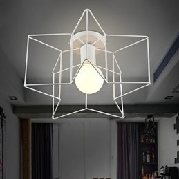 Plafoniera a filo moderna a forma di pentagramma 3 luci E26/E27 metallo 33 cm