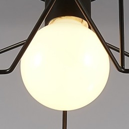Plafoniera a filo moderna a forma di pentagramma 3 luci E26/E27 metallo 33 cm