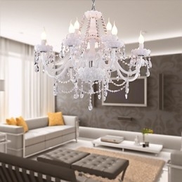 Lampadario contemporaneo stile candela bianco elettrolitico 62 cm