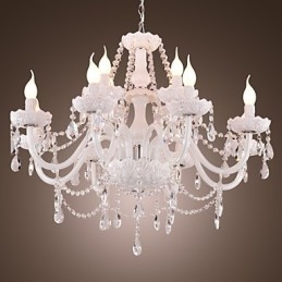 Lampadario contemporaneo stile candela bianco elettrolitico 62 cm