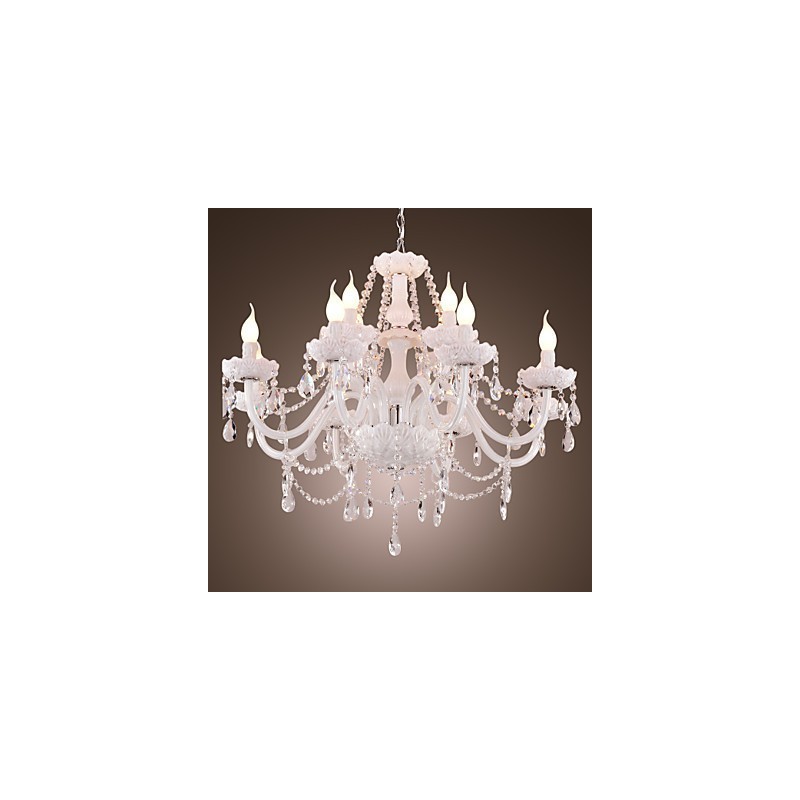 Lampadario contemporaneo stile candela bianco elettrolitico 62 cm
