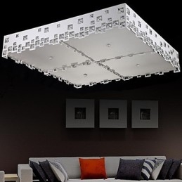 Plafoniera a filo in cristallo e metallo moderna contemporanea 90 cm