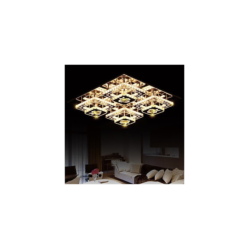 Lampada a sospensione moderna contemporanea in cristallo con finitura cromata