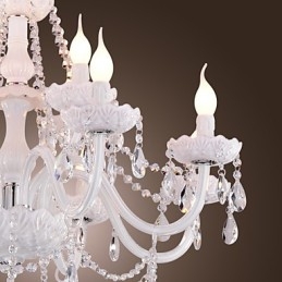 Lampadario contemporaneo stile candela bianco elettrolitico 62 cm