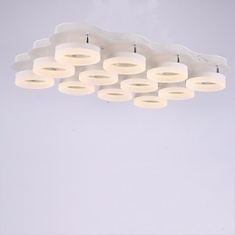 Plafoniera a filo moderna in metallo bianco con LED integrato 6 W