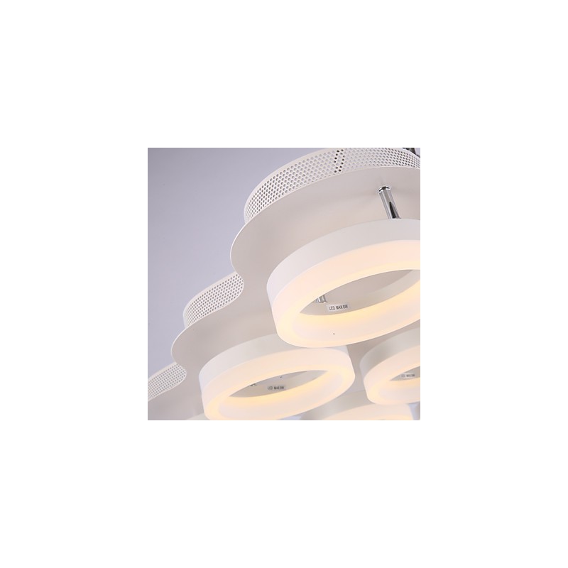 Plafoniera a filo moderna in metallo bianco con LED integrato 6 W