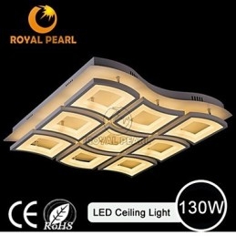 Plafoniera contemporanea a montaggio a filo bianca in acrilico 3 lampadine