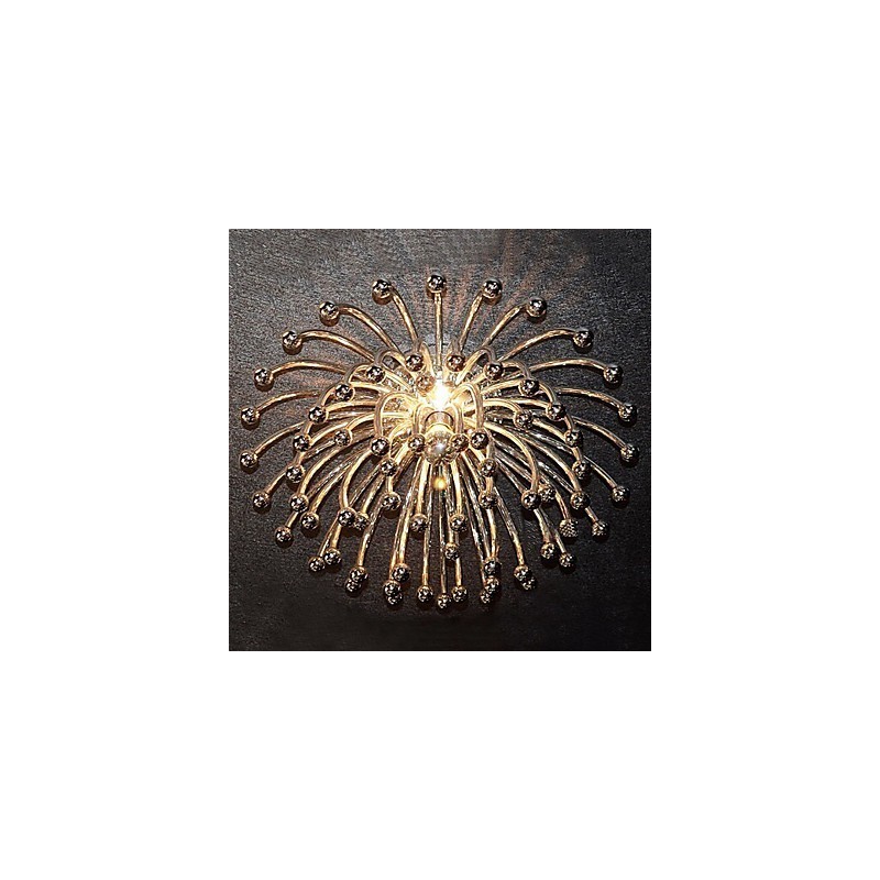 Plafoniera moderna cromata con paralume in acrilico, 1 luce E14, Ø24 x H12,4 cm