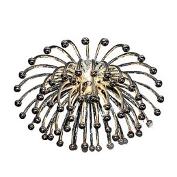 Plafoniera moderna cromata con paralume in acrilico, 1 luce E14, Ø24 x H12,4 cm