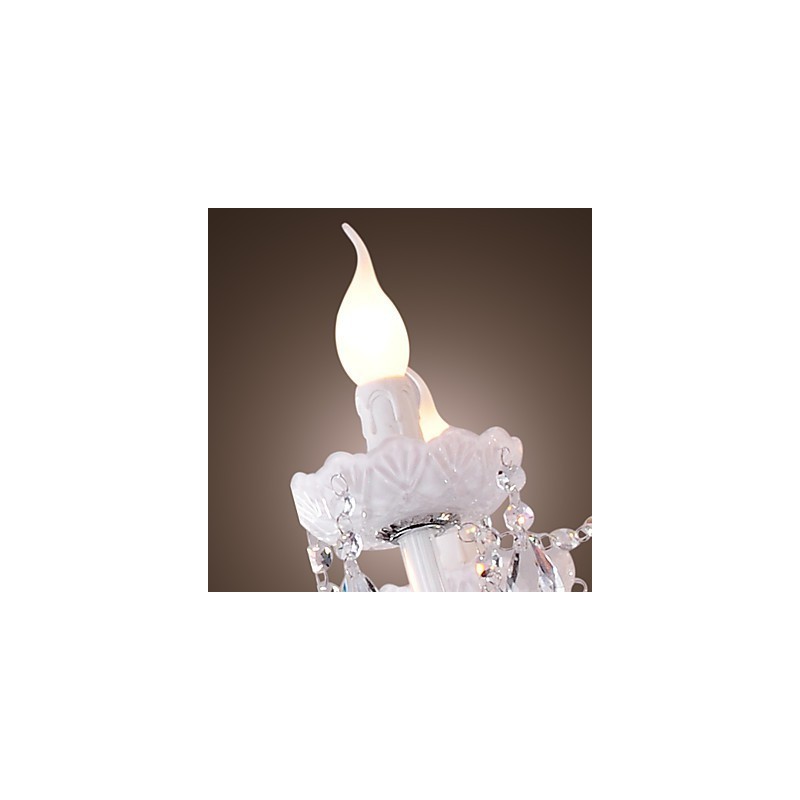 Lampadario contemporaneo stile candela bianco elettrolitico 62 cm