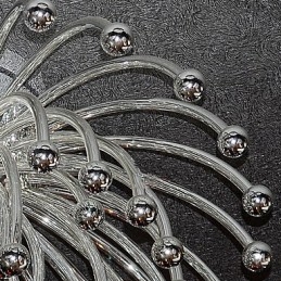 Plafoniera moderna cromata con paralume in acrilico, 1 luce E14, Ø24 x H12,4 cm