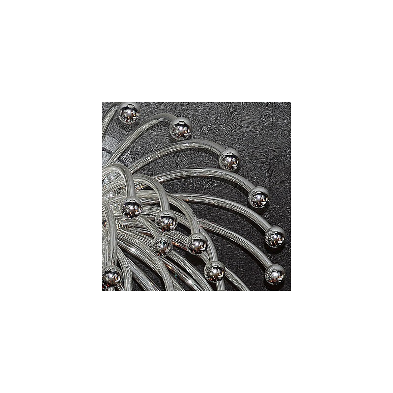 Plafoniera moderna cromata con paralume in acrilico, 1 luce E14, Ø24 x H12,4 cm