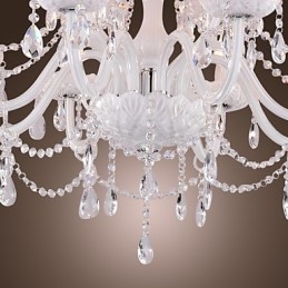 Lampadario contemporaneo stile candela bianco elettrolitico 62 cm