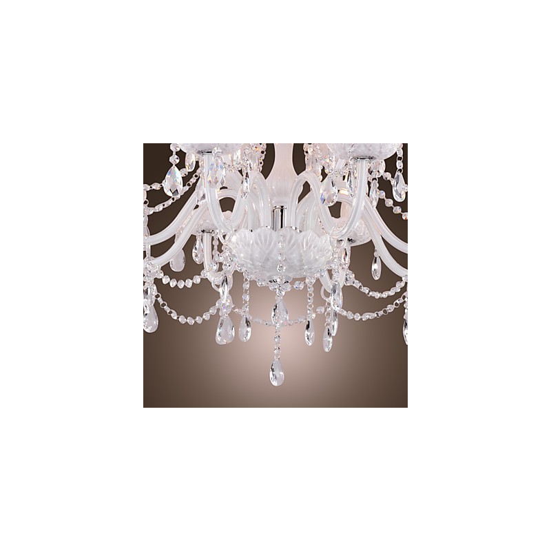 Lampadario contemporaneo stile candela bianco elettrolitico 62 cm