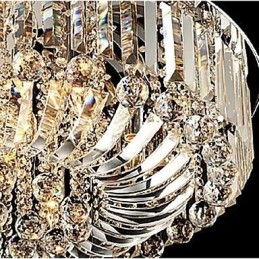 Plafoniera a incasso in cristallo e metallo con LED integrato, argento e bianco 50 cm