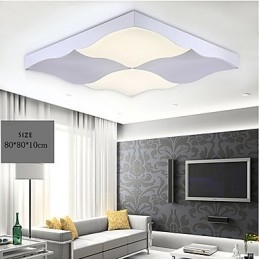 Plafoniera a filo moderna contemporanea in metallo bianco 80 cm LED