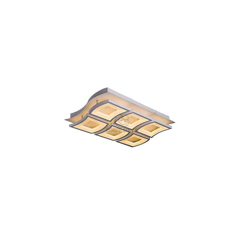Plafoniera LED moderna a montaggio a filo in acrilico bianco, 3 lampadine