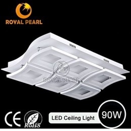 Plafoniera LED moderna a montaggio a filo in acrilico bianco, 3 lampadine