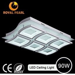 Plafoniera LED moderna a montaggio a filo in acrilico bianco, 3 lampadine