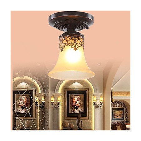 Plafoniera a cupola in vetro stile classico europeo, 3 lampadine