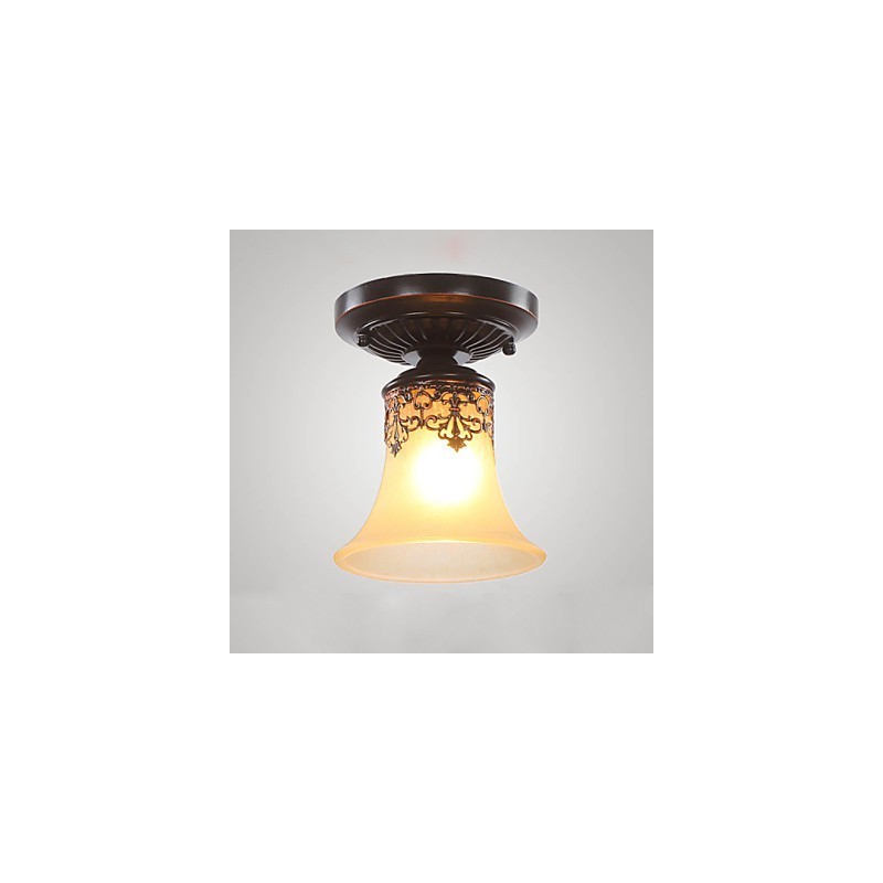 Plafoniera a cupola in vetro stile classico europeo, 3 lampadine