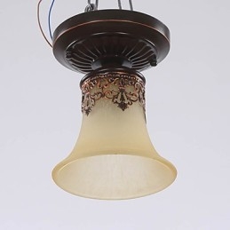 Plafoniera a cupola in vetro stile classico europeo, 3 lampadine