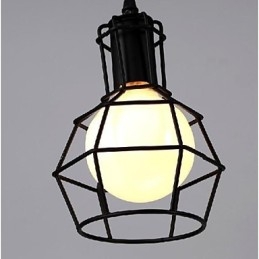 Mini lampadario lanterna vintage classico stile country in metallo dipinto nero da pranzo