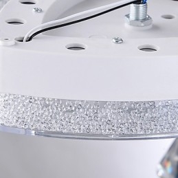 Plafoniera a filo moderna contemporanea in metallo bianco con cristalli, LED integrato 12 W