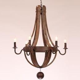 Lampadario vintage retrò country a 6 luci in metallo