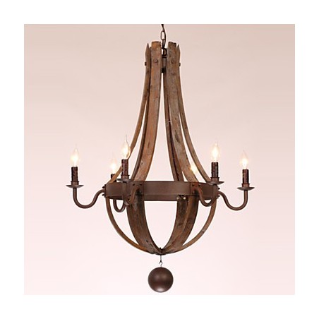 Lampadario vintage retrò country a 6 luci in metallo