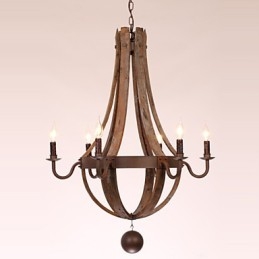 Lampadario vintage retrò country a 6 luci in metallo