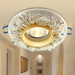 Plafoniera a soffitto rurale stile europeo 10 x 3,5 cm a cupola in acrilico