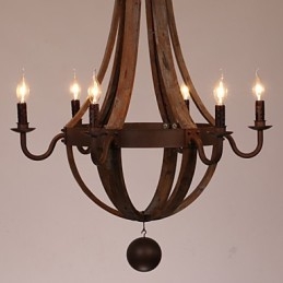 Lampadario vintage retrò country a 6 luci in metallo