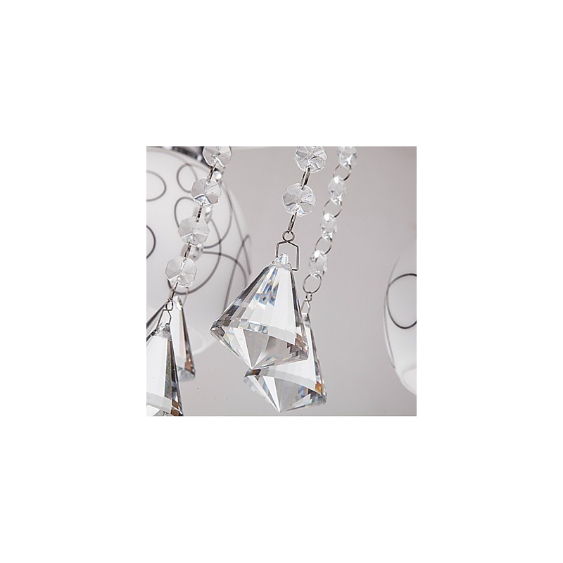 Lampadario moderno in cristallo e vetro Living 8 luci